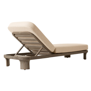Chaise longue sculpturale durable en teck, minimaliste, avec dossier réglable, pour extérieur, mobilier moderne pour patio, villa, resort - Product Image 5