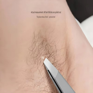 Pince à épiler professionnelle en acier inoxydable pour l'épilation précise des sourcils et des poils du visage, avec poignée antidérapante pour l'implantation de faux cils - Product Image 2