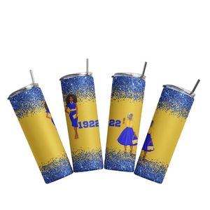 20oz SGR Sublimation <b>Skinny</b> Tumbler Stainless Steel Insulated Travel Cup Reusable Drinkware With Lid Straw Custom Beverage - Product Image 2