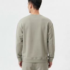 100% Cotton French Terry Heavy Weight Oversized Men's Sweatshirt Custom Logo Printed Crew Neck Long Sleeve Blank <b>Sweater</b> - Product Image 3