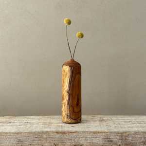 Jarrón de Madera Natural Hecho a Mano, Jarrón de Madera Maciza para Flores, Decoraciones de Bambú para Bodas - Product Image 4