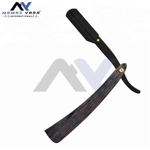 Rasoirs de barbier pliants à lame droite en acier de qualité supérieure, couteau de rasage avec manche en alliage métallique, personnalisable, en acier inoxydable simple - Product Image 4