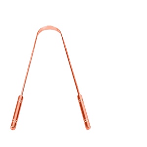 Previene el mal aliento, mejora el sabor, flexible, ligero, de cobre puro, extremos curvos para un agarre firme, cuidado bucal completo para adultos - Product Image 1