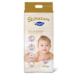 Pañales Drypers Skinature Premium para bebés y niños pequeños, talla M (4x44 unidades) - Product Image 1