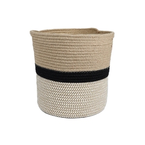 ตะกร้าจู๊ตสามสี งานฝีมือ ทำจากเชือกจู๊ตธรรมชาติ 100% คุณภาพสูง เป็นมิตรกับสิ่งแวดล้อม ตกแต่งบ้าน - Product Image 5