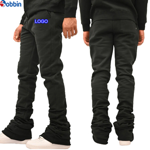 Pantalones Cómodos para Hombre, Fabricante de Pantalones Negros de Algodón Puro, Pantalones Deportivos Estilo Hip Hop, Pantalones Acampanados de Cintura Media - Product Image 5