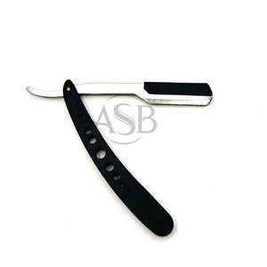 Silver Black Barber Razor Stainless Steel Dual Tone Straight Edge Professional Grooming <b>Tool</b> Custom Logo OEM - Product Image 6
