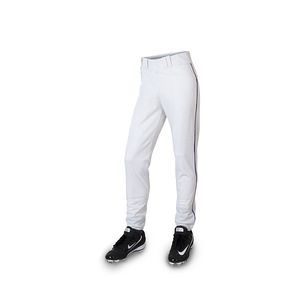 Pantalon de baseball blanc pour homme avec bande bleue, coupe ajustée, en polyester anti-humidité, uniforme pour adultes toutes saisons - Product Image 5