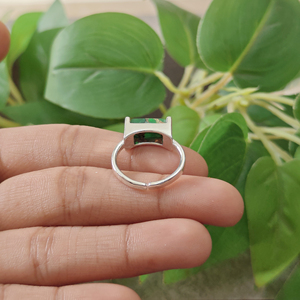 เครื่องประดับแฟชั่นคลาสสิก แหวนทองเหลืองชุบเงิน 18k ประดับด้วยพลอยธรรมชาติ ทองแดงและเทอร์ควอยซ์ แหวนปรับขนาดได้สำหรับผู้หญิง เครื่องประดับสวยหรูไม่ซ้ำใคร - Product Image 5