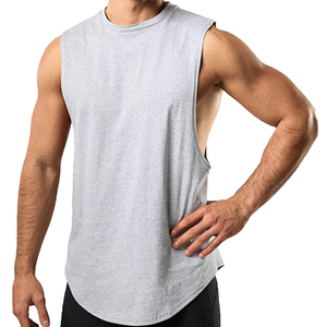 Débardeur Homme Gris Sans Manches Col Rond Tricoté Uni Décontracté Style Musculaire 100% Coton Confortable 220g Imprimé Numérique - Product Image 5