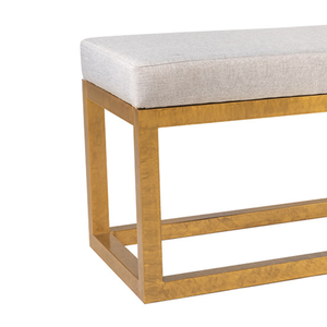 Banc rembourré moderne avec structure en métal doré, design contemporain, assise confortable, écologique, AURORA CRAFT, cuisine, salle à manger - Product Image 4