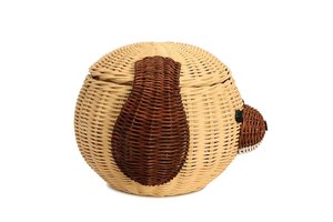 Cesta de Almacenamiento Hecha a Mano con Forma de Perro de Ratán con Tapa, Cesta Organizadora de Juguetes Tejida Decorativa para Habitación Infantil, Guardería, Decoración del Hogar - Product Image 6