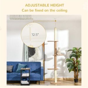 Lussuoso Tiragraffi Grande per Gatti in Legno Massello, Moderno e di Stile Contemporaneo, con Cuccia Interna per Gatti, Ideale per Arrampicarsi e Giocare - Product Image 6