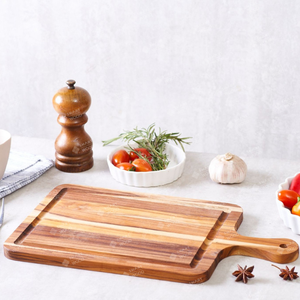 Tabla de Cortar Rectangular de Madera de Teca de Alta Calidad, Ecológica y Personalizable con Logotipo: RoyalTeak Elite |   Superficie de Grano de Madera Gruesa y Grande - Product Image 3