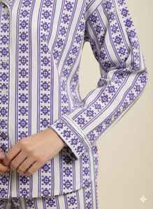 Ensemble de pyjama d'été grande taille imprimé cœur de haute qualité, col en V, manches longues, tenue d'intérieur personnalisable à imprimé floral, meilleur prix d'été - Product Image 3