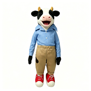 Marioneta de vaca de peluche, marioneta de vaca para la mano, marioneta de animal suave - Product Image 1