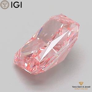 เพชร CVD คุณภาพพรีเมียม ขนาด 1.00 กะรัต สีชมพูสดใส ระดับความสะอาด VS1 รูปทรงเรเดียนท์ พร้อมใบรับรอง IGI สำหรับแหวน - Product Image 5