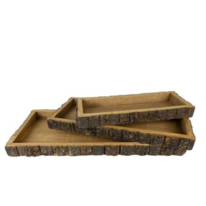 Bandeja Moderna de Madera de Acacia Ecológica para Servir Alimentos con Asas Integradas, Vajilla Multifuncional para Bodas - Product Image 4