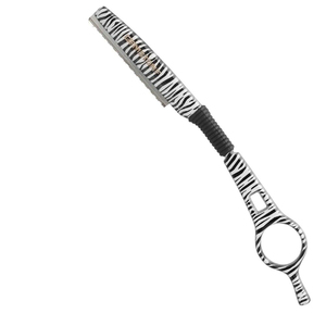 Professional Stainless Steel Hair Thinning <b>Razor</b> Zebra Print Styling <b>Razor</b> Feather Edge Hair Cutting Texturizing <b>Razors</b> - Product Image 1