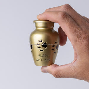 Custom Engraved Brass Pet Urn Elegant Metal Cremation <b>Memorial</b> Ashes Holder Heart-Shaped Secure Lid Adult Decoration Funeral Use - Product Image 4
