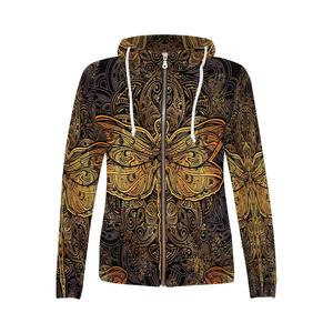 Sweat-shirt à capuche zippé pour femme, manches longues, imprimé, décontracté, tricoté, 100 % coton, anti-rétrécissement, doublé, respirant, pour l'été - Product Image 2