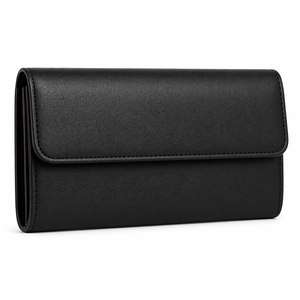 Portefeuille court en cuir véritable pour femme, style exécutif, avec bouton paysage, design élégant, pour affaires, idéal comme cadeau, anti-RFID, durable - Product Image 1