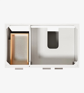 Mueble de Baño Phoebe de 36 Pulgadas Hecho a Medida, Gabinete para Lavabo con Desplazamiento a la Derecha, Solo Gabinete, Fabricante OEM de Vietnam - Product Image 5