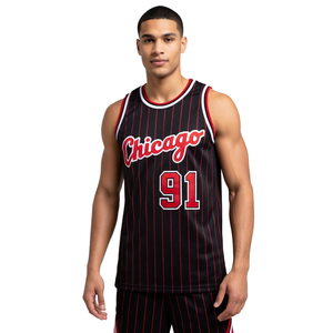 Chicago Black <b>Red</b> <b>Mesh</b> Basketball Jersey - Product Image 1