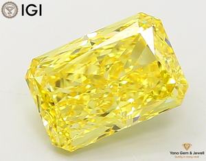 เพชร CVD ผลิตในห้องปฏิบัติการ 4.01 กะรัต ได้รับการรับรองจาก IGI ความสะอาดระดับ VVS2 สีเหลืองสดใสทรงรัศมี สำหรับเครื่องประดับแบบเดี่ยวสำหรับนักออกแบบ - Product Image 1
