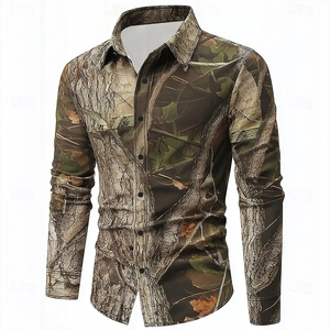 Camisa de camuflaje para hombre, camisa con estampado 3D a la moda, camisa con botones para exteriores, camisa informal de manga larga, blusa de calle para hombre - Product Image 5