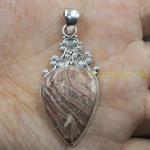 Colgante de ágata Crazy Lace con forma de punta de flecha, plata de ley 925, hecho a mano, estilo boho tribal, joyería llamativa, piedra natural, regalo para ella - Product Image 4