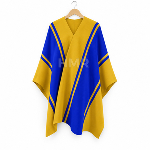 HMR Sorority Sisterhood – Nouvelle Écharpe Poncho Cape Élégante et Stylée pour Femme, Bleu et Jaune, Printemps, Automne, Hiver - Product Image 5