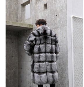 Plus Size <b>Man</b> Clothing High Quality Winter Fur <b>Jackets</b> Fashion Genuine Silver Fox Fur Coat <b>Long</b> - Product Image 2