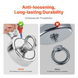 Kit di Pesca Magnetica con Magnete Potente da 454 Kg, Forza di Trazione Bilaterale, Strumenti e Accessori per Pesca Magnetica con Magneti al Neodimio - Product Image 5