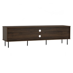 Mueble de TV Moderno de Nogal con Patas de Metal Negro, Unidad Multimedia de 1.6M para Salas de Estar Contemporáneas, Centro de Entretenimiento - Product Image 3