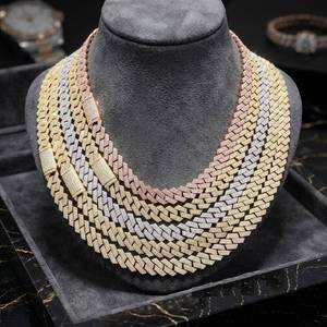 Premium Luxury Iced Out Moissanite Diamond Cuban Link Chain Hip Hop Miami Cuban Chains 925 <b>Silver</b> Daily Fashion <b>Necklace</b> <b>For</b> <b>Men</b> - Product Image 1
