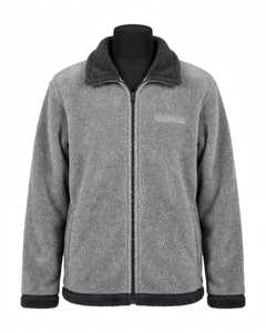 Embroidered Logo Men's Sherpa Two Tone <b>Fleece</b> <b>Jacket</b> <b>Grey</b> Fold Down Contrast Collar Casual Zip Up <b>Jacket</b> Wholesale OEM - Product Image 1