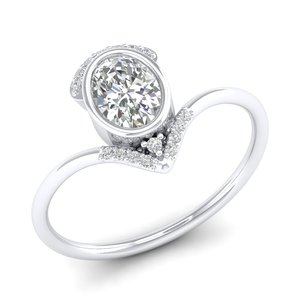 REYES, Anillos de Compromiso de Oro Sólido de 14K y 18K con Corte Ovalado y Moissanita de 0.81 Quilates para Mujer, Certificados por GRA, Joyería Fina - Product Image 2
