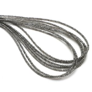 Perles Rondelles Facettées en Diamant Sel et Poivre Naturel 2-3.5mm 15 Pouces Perles Libres pour la Fabrication de Bijoux Vente en Gros - Product Image 2