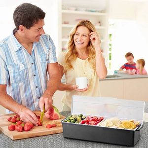 Vassoio Refrigerante con Coperchio per Servire Insalata e Frutta, Vassoi da Servizio - Product Image 6