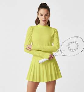 Nouvelle robe de tennis 100% polyester, taille élastiquée smockée, manches entièrement ajustées, écologique, respirante, séchage rapide - Product Image 2