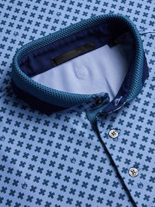 เสื้อกอล์ฟแขนสั้นพิมพ์ลายสำหรับผู้ชาย ผ้าโพลีเอสเตอร์ผสมสแปนเด็กซ์ แห้งเร็ว ระบายอากาศดี ดีไซน์แบรนด์ของตัวเอง มีไซส์ใหญ่พิเศษ รุ่น 2026 - Product Image 3