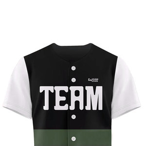 <b>Half</b> Sleeve Heat Transfer Printed Baseball Jersey Custom <b>Button</b> Closure Regular Length Sublimation Printed Baseball Jersey - Product Image 4