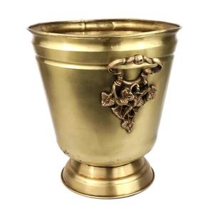 Pot de fleurs vintage en laiton antique Art Déco, en fer et aluminium, vase décoratif, décoration de luxe pour la maison, pot pour plantes d'intérieur - Product Image 1