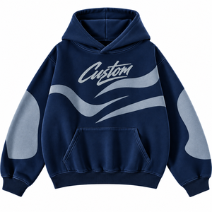 Sudadera con Capucha Unisex, Personalizada, 100% Algodón, Felpa, Talla Grande, con Bolsillo Frontal, Estampado Gráfico de Letras Azules, Manga Larga - Product Image 5