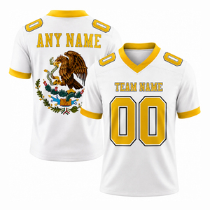 Camiseta de Fútbol Americano Personalizada con Gráfico del Águila de México, Transpirable, Ropa Deportiva para Hombre, Manga Corta, Secado Rápido - Product Image 4