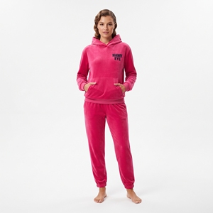 Conjunto Deportivo de Terciopelo para Mujer al por Mayor, con Logotipo Personalizado, Corte Regular, Sudadera con Capucha, Manga Larga, Bolsillos Tipo Canguro y Pantalones Jogger - Product Image 5