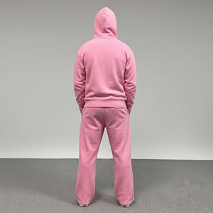 Conjunto Deportivo de 2 Piezas para Hombre, Talla Grande, Invierno, Informal, Color Sólido, con Capucha, Estampado, Transpirable, Cómodo, Estilo Hip Hop - Product Image 6