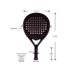 Raquette de padel haut de gamme en fibre de carbone 18K, 360g, légère, design goutte d'eau, couleur personnalisée, fabricant de marque privée - Product Image 4