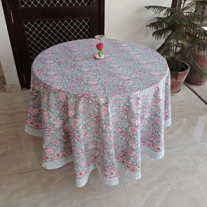 Elegante Mantel de Algodón Puro Hecho a Mano con Estampado de Bloques, Estilo Indio Balajee, Personalizable para Fiestas al Aire Libre, Bodas en Granjas y Uso Doméstico - Product Image 1